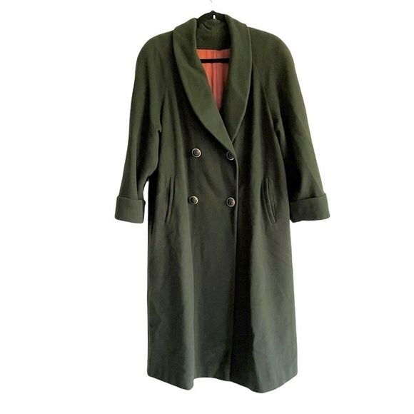 LISA FASHION Of Toronto Vintage Wool Cashmere Oversized Winter Coat Green XL - Picture 1 of 9